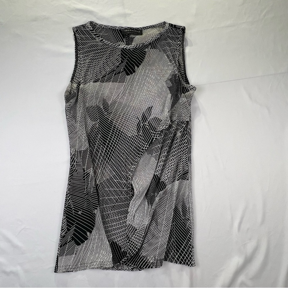 Connected - Women’s Top - Black and White - Sleeveless - Asymmetrical - Vintage